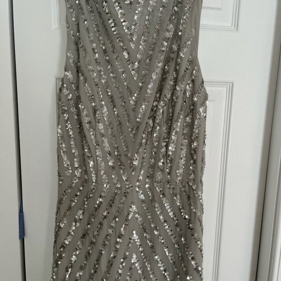 Silver, sequined formal dress - Picture 1 of 5